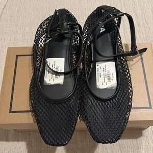 MIA Roz Ankle Strap Ballet Flats Mesh